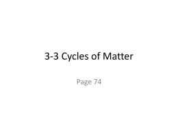 3-3 Cycles of Matter