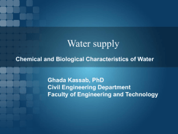 Water quality- Chemical + Bio. characteristicsx