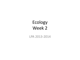 Ecology Week 2