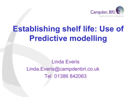 Establishing shelf life: Use of Predictive modelling