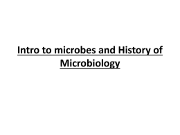 Intro to microbes and History of Microbiology What are Microbes