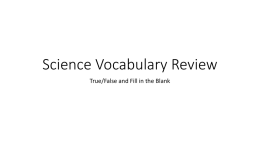 Science Vocabulary Review