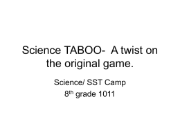 Science TABOO - Net Start Class