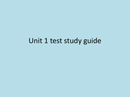 Unit 1 test study guide