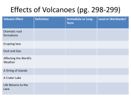 Effects of Volcanoes (pg. 298-299)