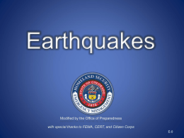 Hazard based training- Earthquakes