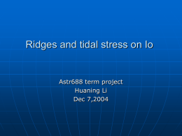 Ridges and tidal stress on Io