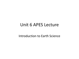 Unit 1 APES Lecture