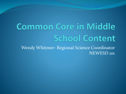 Common Core ELA and Secondary Content