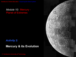 Mercury & its Evolution