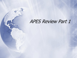 APES Review Part 1