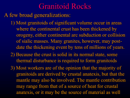 PowerPoint Presentation - Chapter 18: Granitoid Rocks