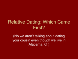 Relative Dating: Which Came First?