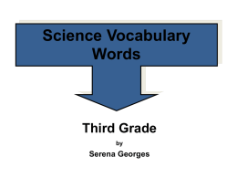 Science Vocabulary Words