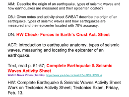 Earthquakes Seismic Waves Day 2