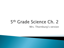 5th Grade Science Ch. 2