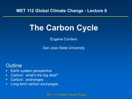 Long Term Carbon Cycle - San Jose State University