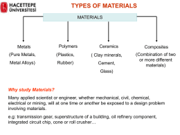 types of materials - Hacettepe University Department of Mechanical