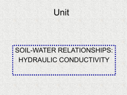 Soil-Water Relationships Hydraulic Conductivity