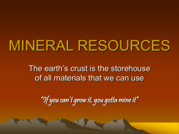 MINERAL RESOURCES