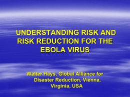 understanding risk and risk reduction for the ebola virus