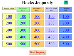 Rocks Jeopardy