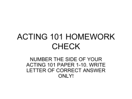 acting 101 homework check