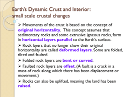 Earth`s Dynamic Crust and Interior: small scale crustal changes