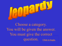 Jeopardy For Final EES 2012