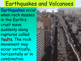 Earthquakes and volcano notes