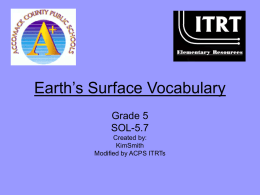 Earth`s Surface Vocabulary