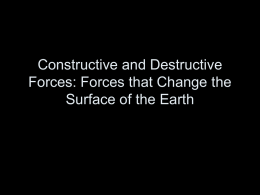 Constructive and Destructive Forces: Forces that Change the