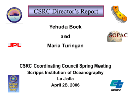 Director`s Report - California Spatial Reference Center (CSRC)