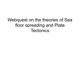 Webquest on Plate Tectonics