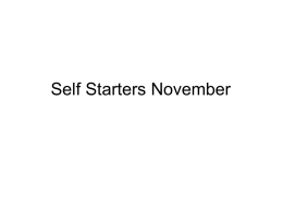 Self Starters November