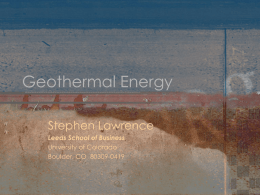Geothermal Energy - in a secure place with other