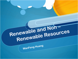 Renewable and Non – Renewable Resources