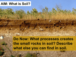 Do Now: What processes creates the small rocks in soil?
