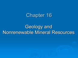 Non-Renewable Mineral Resources