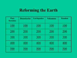 Reforming the Earth Jeopardy Review