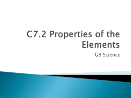 C7.1 The Periodic Table