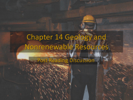 Chapter 14 Geology and Nonrenewable