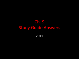 Ch. 9 Study Guide Answers