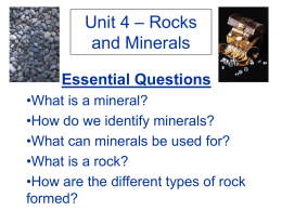Unit 4 - Notes_Rocks and Minerals
