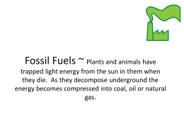Fossil Fuels ~ Plants and animals have trapped - Hatboro