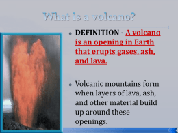 What is a volcano? - East Hanover School