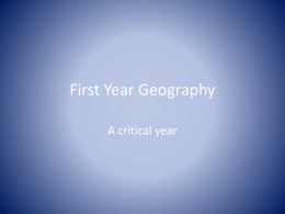 Exploring First Year Geography