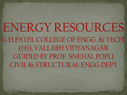 Energy resources - GTU E