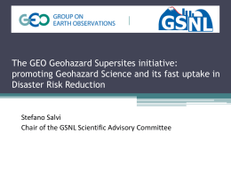 Promoting Geohazard Science and its fast uptake in Disaster Risk