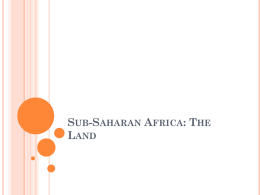 Sub-Saharan Africa: The Land